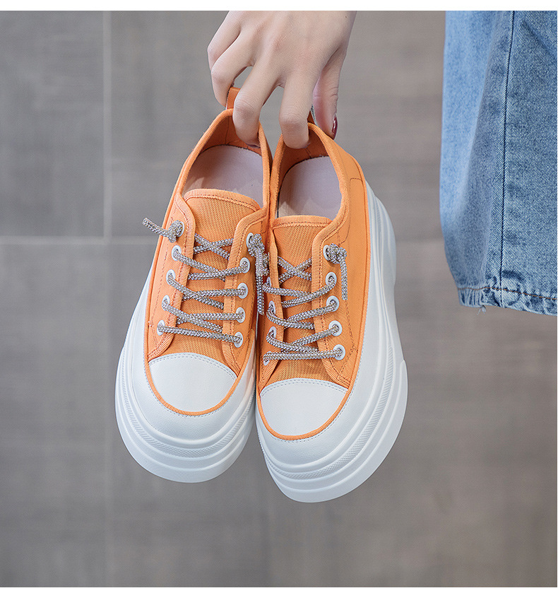 Giày sneaker nữ đế dày lưới thoáng khí tăng chiều cao mùa hè 2026 — M2227 Cam, M2227 Đen, M2227 Trắng chi tiết 17