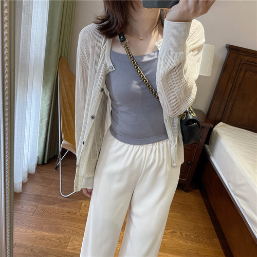 Summer bi-prepared seamless high-elastic sweet and spicy white camisole for women with fashionable and fashionable new style C05314