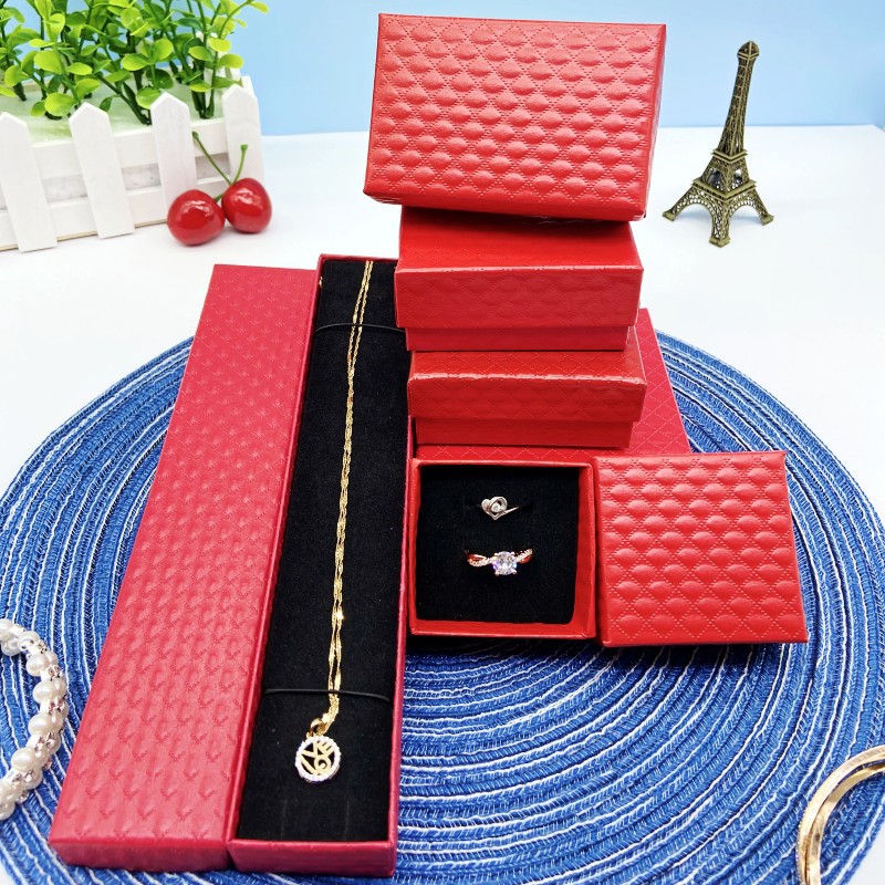Special Offer 5*5 Diamond Pattern Ring Box Suit 5*8 Jewelry Box 7*7 Bracelet Box Long Box Kraft Paper 9*9