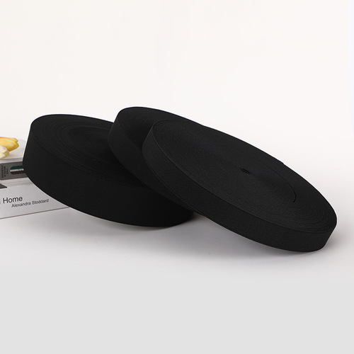 High-Elasticity Straps, Double-Face Plain Elastic Bands, Black Rubber Elastic Bands for Clothing Accessories, Wholesale Available