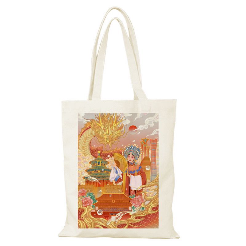 Bolsa de lienzo de Beijing, bolsa de lienzo de la ciudad, bolsas de lienzo para dibujar, bolsas de compras ecológicas de gran capacidad personalizadas