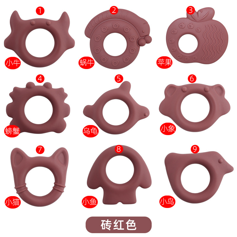 Amazonas pulsera de goma de diente para bebés de grado alimenticio pegamento de mordida hervida diente para bebés palillos de dentición juguetes en stock