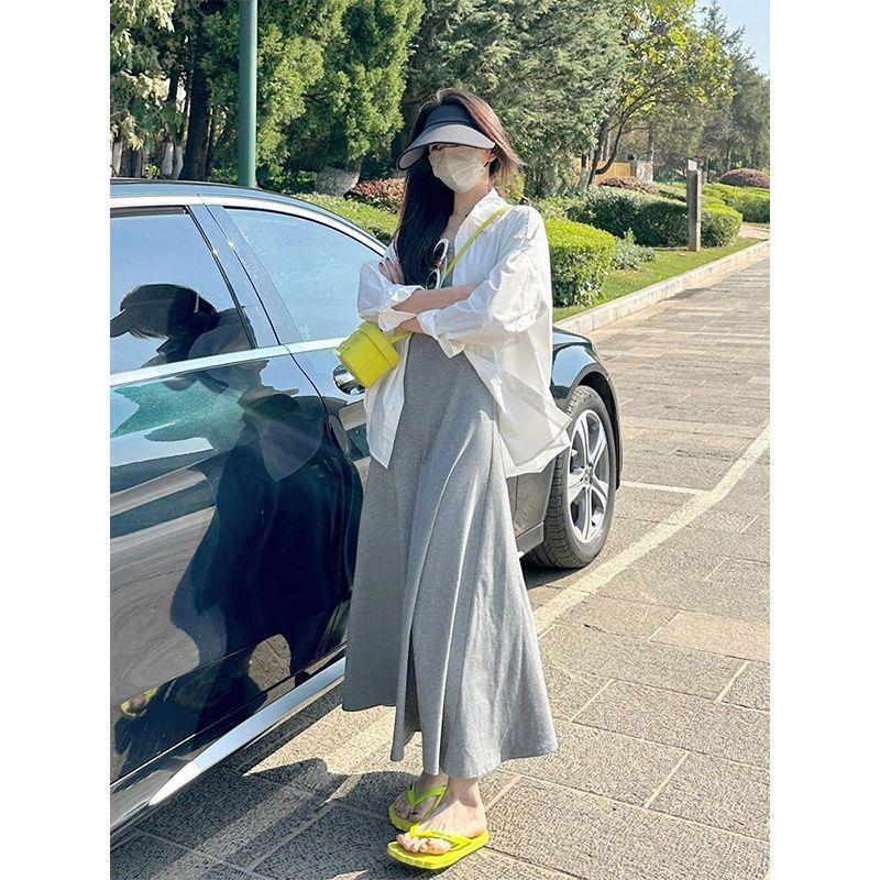 Summer Outfit Set for Women 2026 New Style Korean Style Sun Protection Shirt, Vest, Dress Two-Piece Set