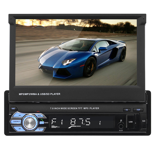 9601 retractable 7-inch car MP5 card player with Bluetooth calling, reverse priority, and MP3 radio