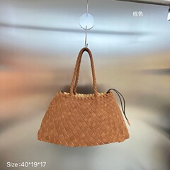 2025新款法式菜篮子纯手工编织包复古文艺百搭高级手提包软皮女包