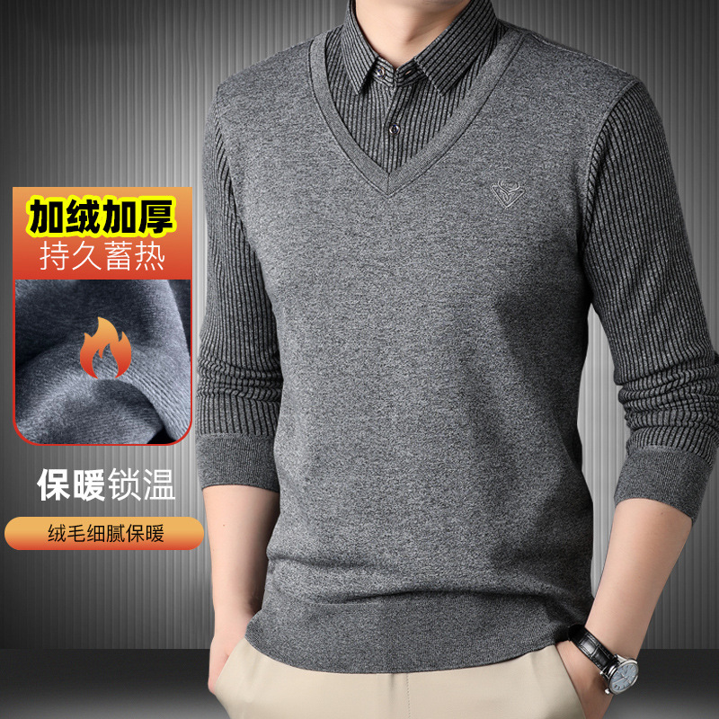 One-piece velvet semi-turtleneck sweater men's autumn and winter youth fleece-lined thickened sweater junior high school Senior high school student sweater One-piece velvet semi-turtleneck sweater men's autumn and winter youth fleece-lined thickened sweater junior high school Senior high school student sweater