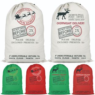 Scandinavian Deer Three-Color Christmas Gift Bag DIY Heat Transfer Santa Sack Christmas Gift Flap Pocket Pants Linen Bag