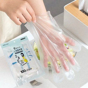 Household Disposable Thickeneded Gloves Food Grade Plastic Pe Film Transparent Catering Protection Takeaway Picnic Cold Dishes
