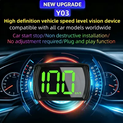 metric and imperial units, universal for – Vehicle HUD - y03-green-light-gps-head-up-display-compatible-with-all-car-models