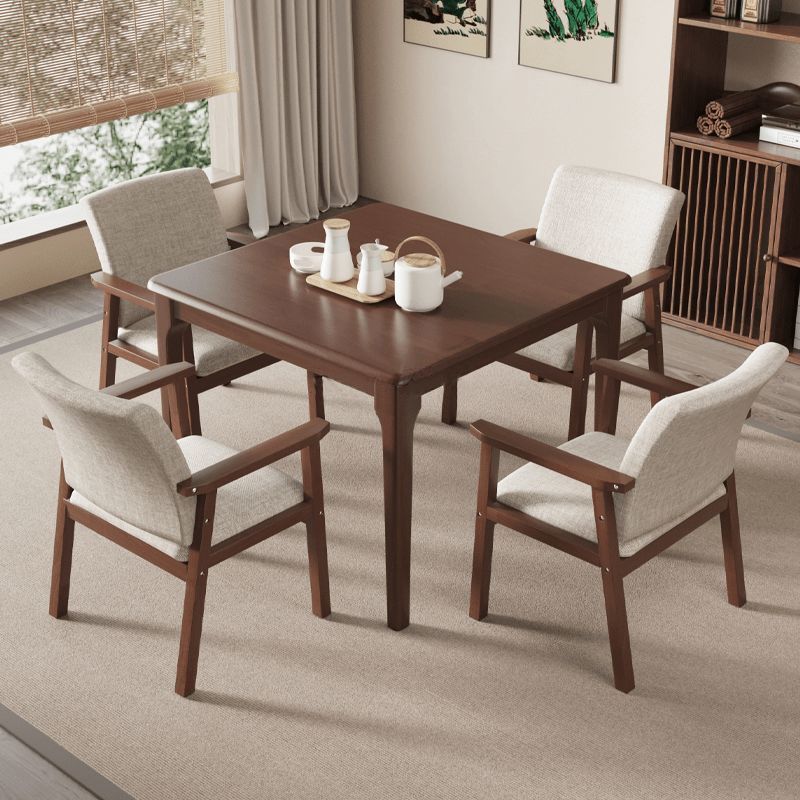 All Solid Wood Square Table Nordic Square Dining Table Mahjong Table Home Indoor Living Room Card Table and Chair Combination suit