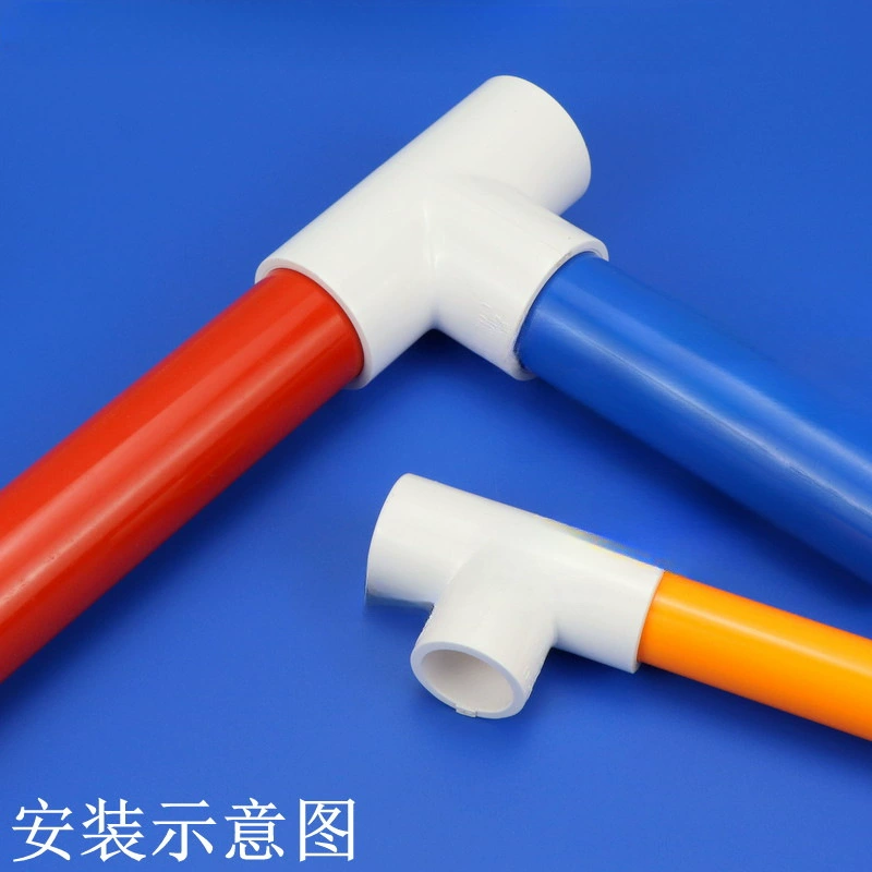 Белые комплектующие из PVC, тройник