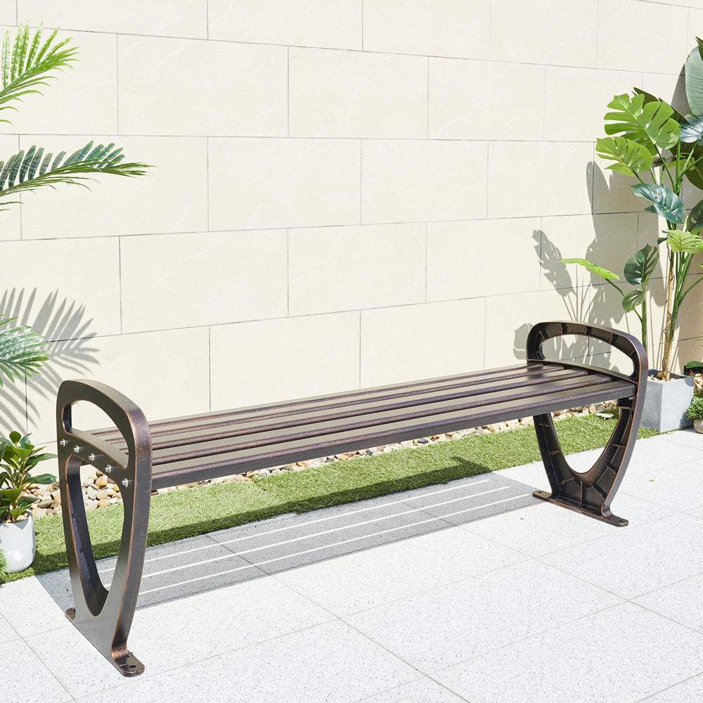 Outdoor Park Row Chair, Outdoor Bench, Leisure Iron Back Chair, Balcony Cast Aluminum Bench, Aluminum Alloy