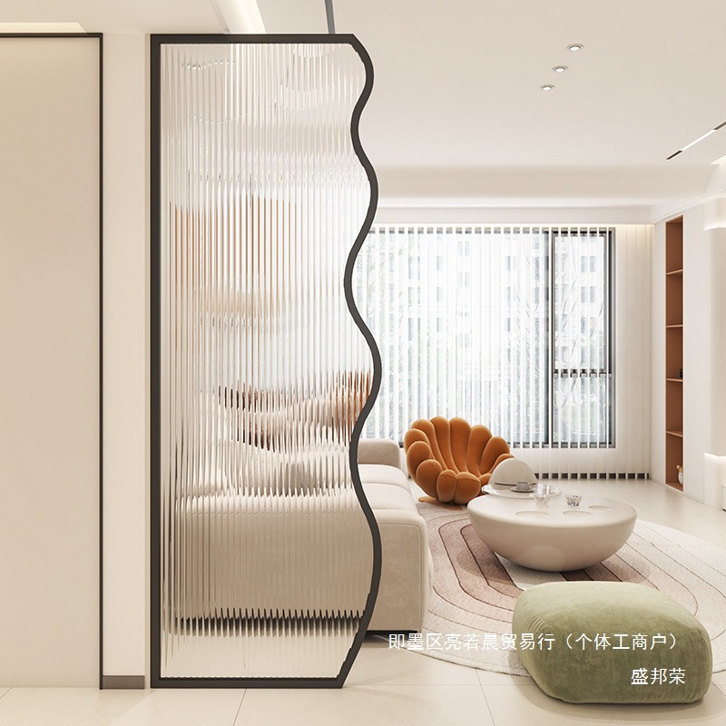 Factory Direct Sales Light Luxury Tempered Glass Partition Living Room Entrance Entrance Blocking Modern Simple Washbasin Bathroom