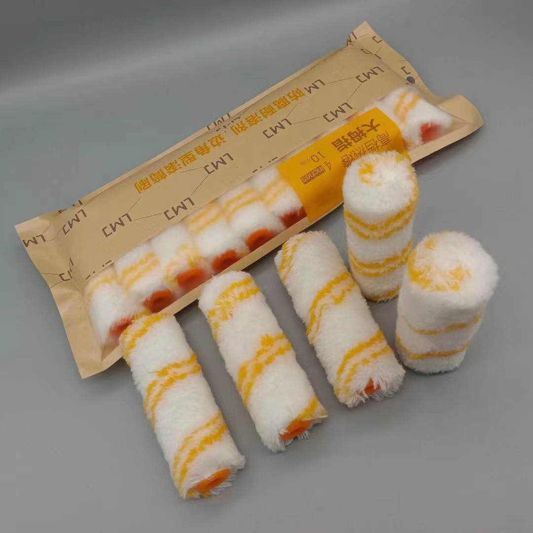 Fabricante de cepillo de rodillos de pulgar 4 pulgadas sin ángulo muerto cepillo de poliéster azul cepillo de pintura de rodillos de pintura