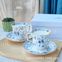 日本鳴海Milano米兰骨瓷青花咖啡杯红茶杯碟下午茶具礼盒家用送礼