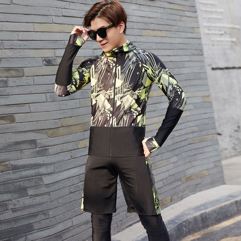 Trajes de buceo, trajes de baño de mujer, cuatro piezas de vestido con sombrero, pantalones de mangas largas parejas, trajes de snorkeling de medusas, comercio exterior