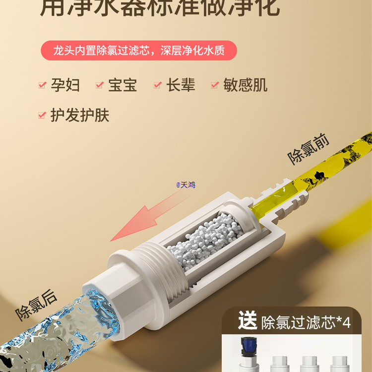 Cream Style Basin Faucet Pull-Out Digital Display Washbasin All-Copper Milk White Skin Beauty Dechlorination Filter Hot and Cold Water Faucet