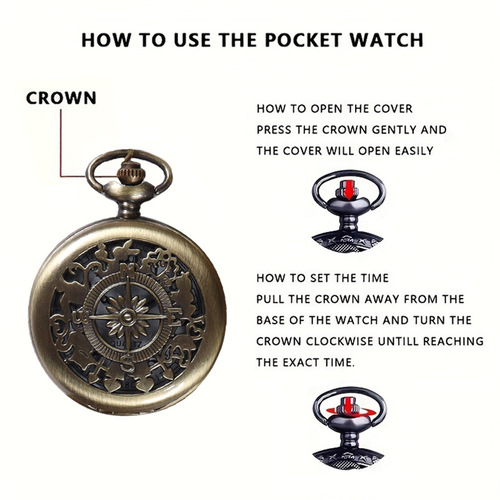 Large Vintage Flip-Cover Roman Polished Men's Student Quartz Electronic Necklace Clock for Seniors