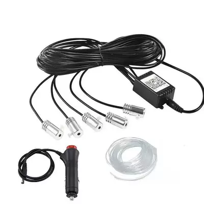 Color-Changing Decorative Light, Other lights - app-style-cigarette-lighter-connector-4-light-head-with-6m-fiber-optic-cable