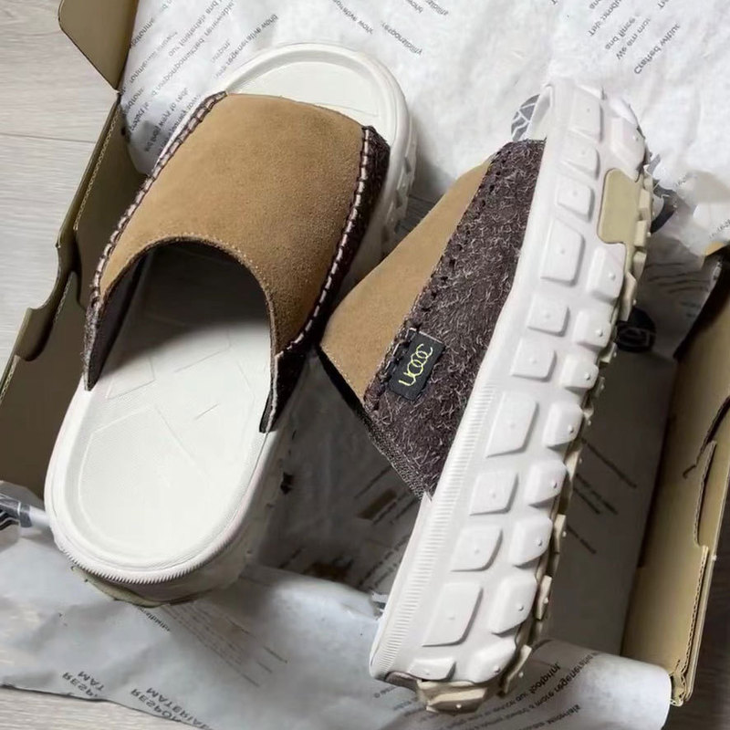 Tasman Tire Bottom Slippers Women's Slip-on Summer New Style Outer Wear Beach Non-slip Frosted Leather Thick Bottom Sandals