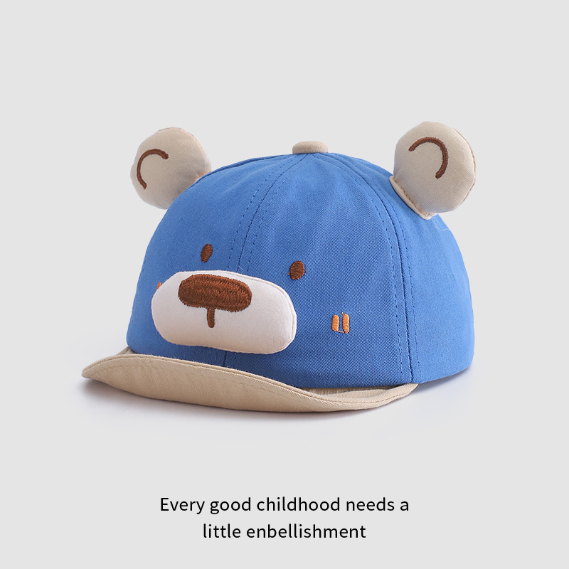 Sombreros infantiles primavera y otoño para niños sombreros de lengua de pato bebés sombreros de borde suave bebés 1 - 2 lindos sombreros casuales de algodón 48CM