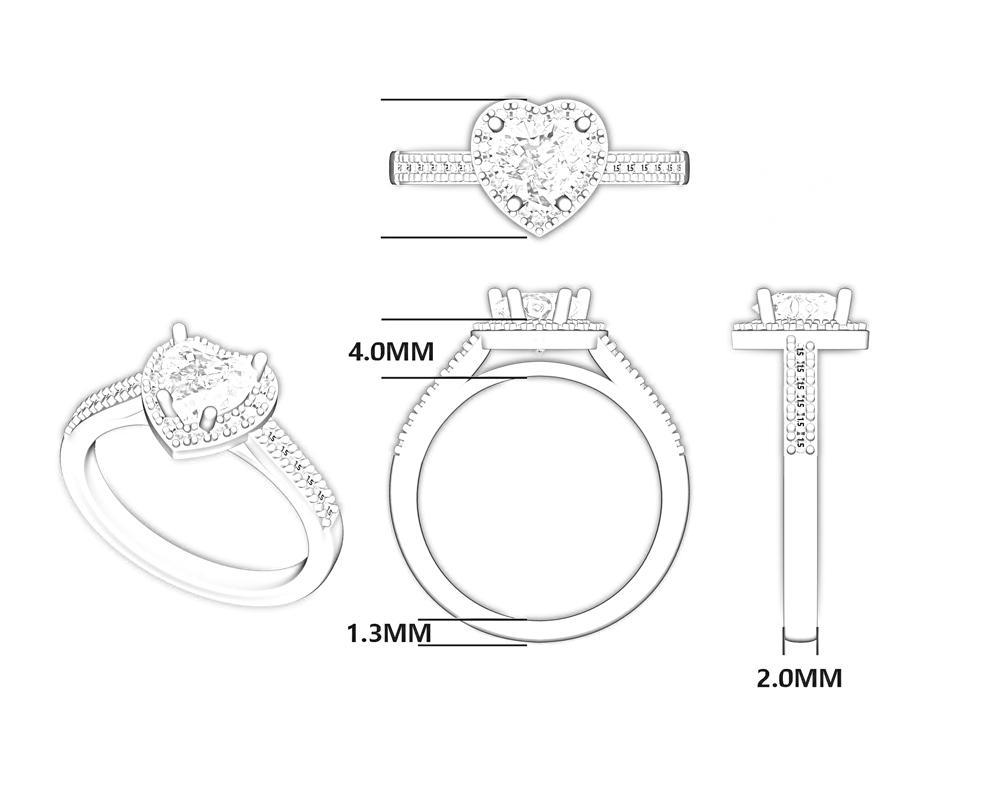 7g Weight High Carbon Diamond Inlay Material Rings Classification 1 Piece Quantity Holiday, Daily Occasion 925 Sterling Silver Material Heart Shape Pattern Women's Gender Inlay Design Simple Style, Classic Style Style 925 Sterling Silver High Carbon Diamond Heart Shape Rings 1