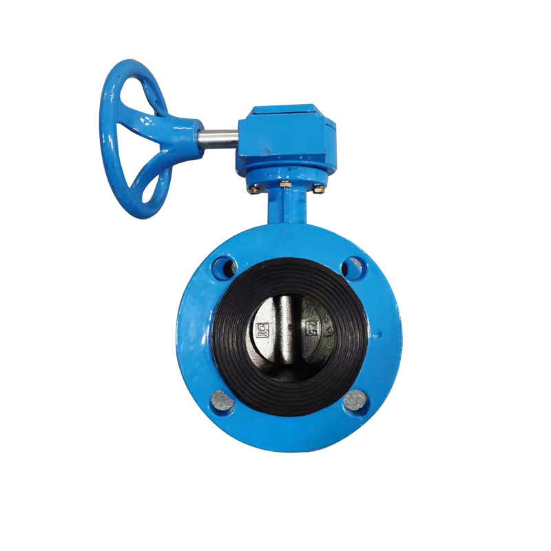 浙江南高供应D341X-16C 碳钢加长杆涡轮中线法兰软密封蝶阀