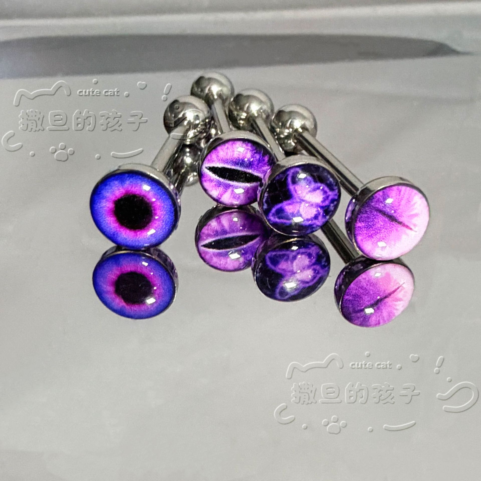 Pointed labret stud close-up product detail