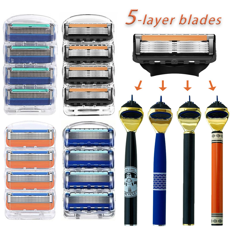Five-Layer Razor Manual Razor Blade Universal Sharp 5-Speed Hidden Blade Holder Men's Razor Manual Shaving