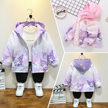 女童春秋季外套2025新款儿童韩版冲锋衣上衣中大童女孩夹克衫风衣