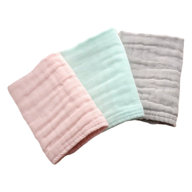 Высококачественное однотонное квадратное полотенце 30*30 см, впитывающее, из марли, для вытирания слюны, для умывания лица младенцев и детей.
