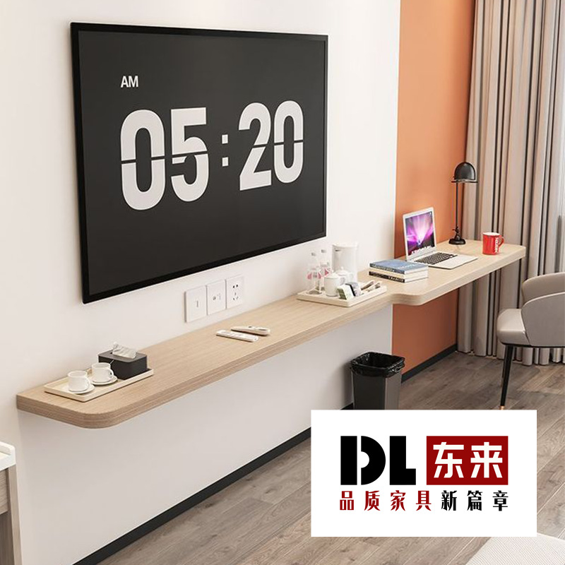Hotel Furniture Tv Straight Countertop Combination Writing Desk Hotel B&B Guest Room Partition Suspended Tv Cabinet