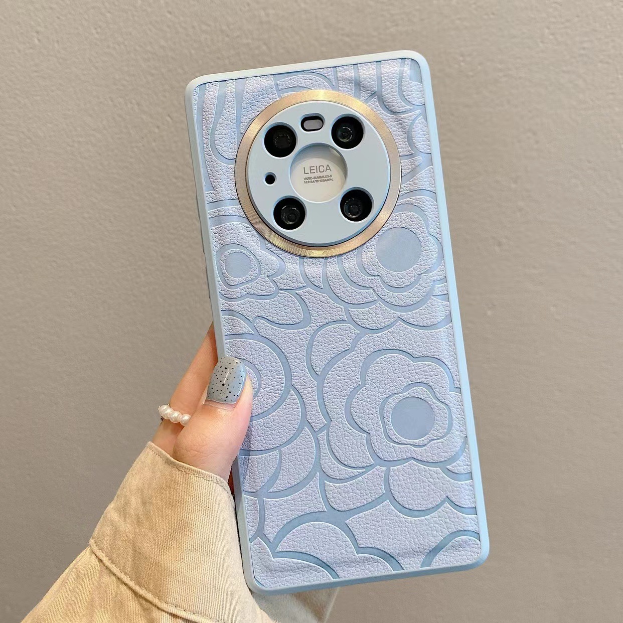 Estilo Chanel Camellia parche para Apple 15/13 caja del teléfono Huawei mate40pro mate50 femenino Nuevo