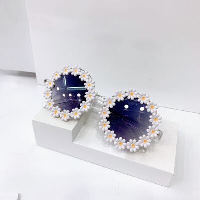 新款个性春季出游街拍眼镜女生野餐拍照装饰小雏菊太阳镜小花墨镜|ms