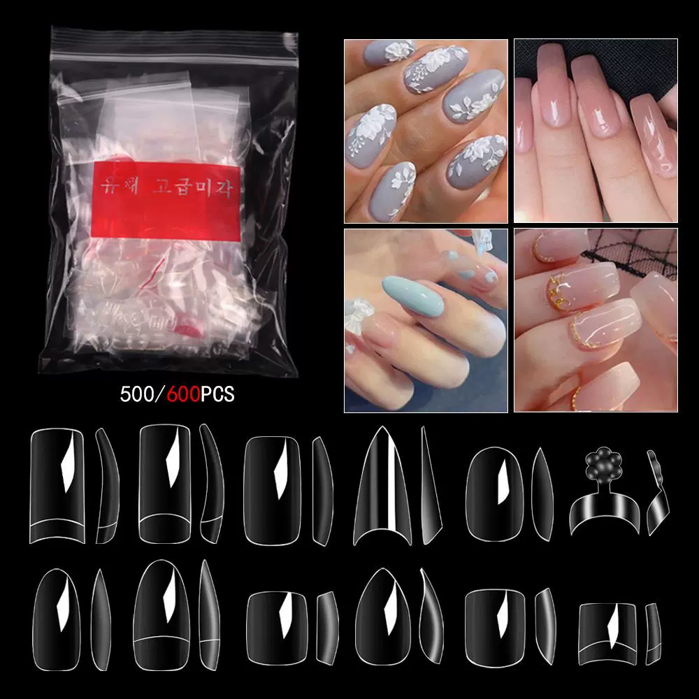 跨境nail美甲甲片法式全贴半贴假指甲贴片手工穿戴甲工厂批发