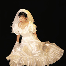 2022影樓80年代喜嫁法式禮服復古懷舊感婚紗拍照主題寫真攝影服裝