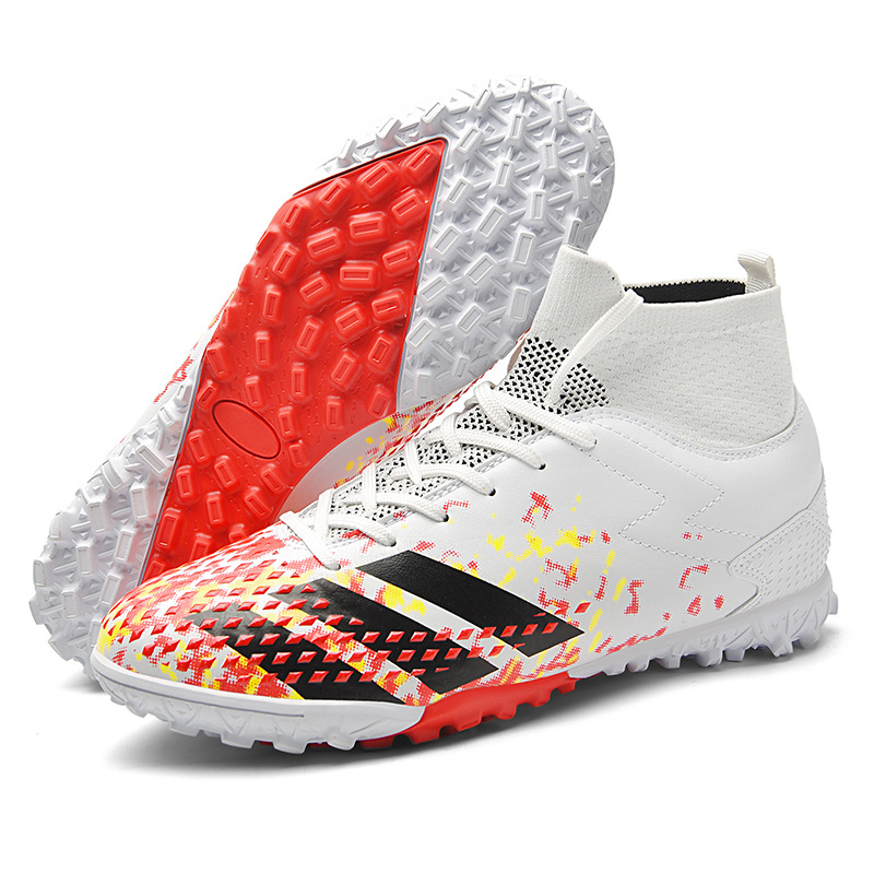 2022 transfronterizos nuevos zapatos de fútbol FGTF para hombres transpirable de alto top largo y corto de uñas zapatos de fútbol hierba zapatos de entrenamiento