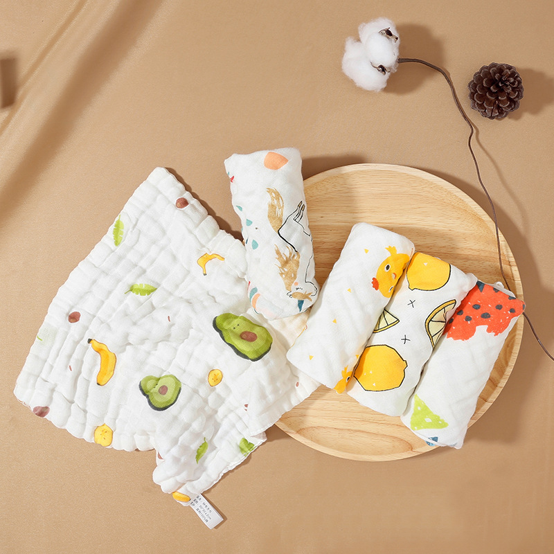 Small Square Towel Six-layer High-density Gauze Slippery Towel Cotton Small Towel Baby Home Wipe Face Towel Handkerchief
