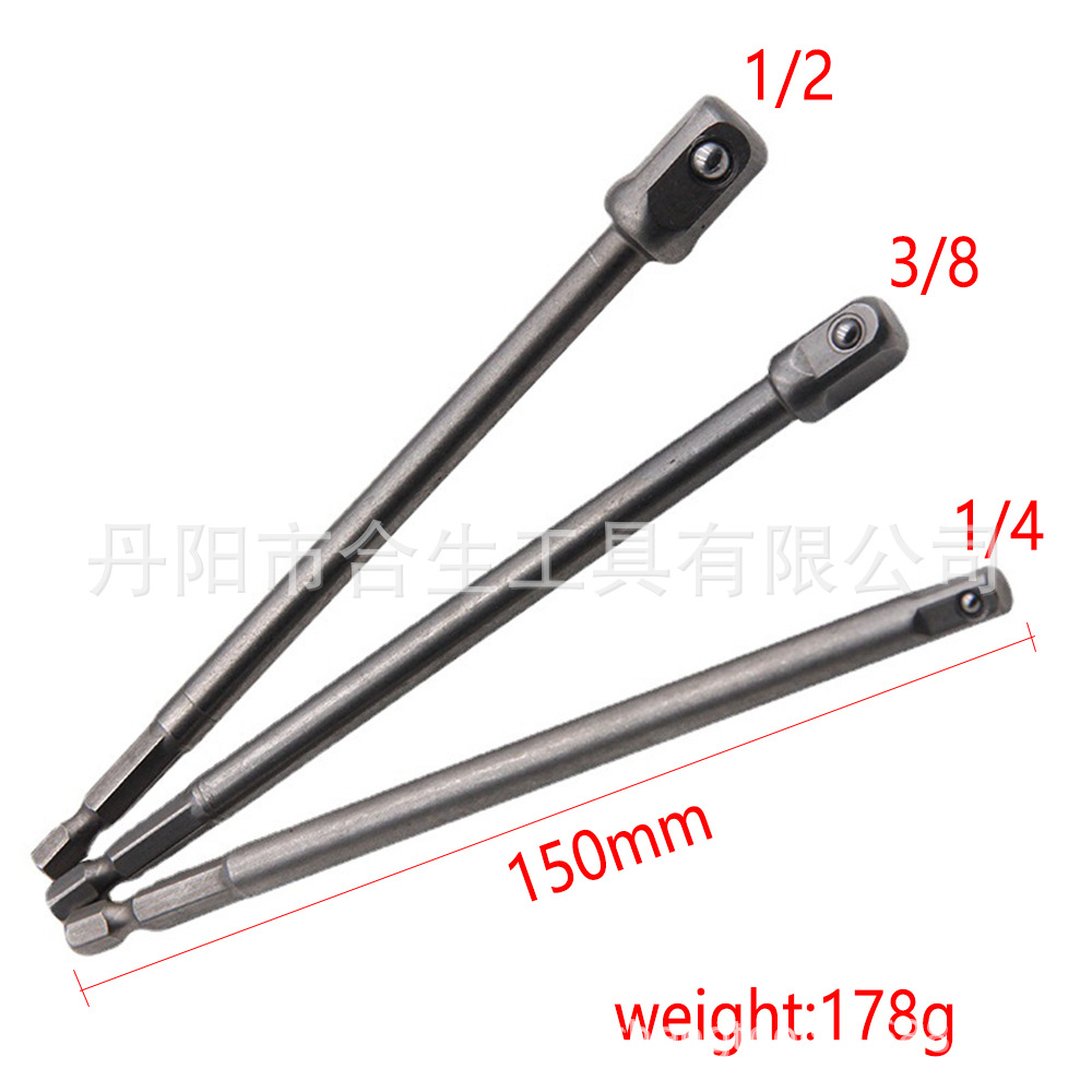 Tornillo eléctrico adaptador de conector de conversión por lotes de aire Varilla 1/2 destornillador Cabeza Cuadrada 3/81/4 hexagonal manga de 8 piezas cabeza neumática