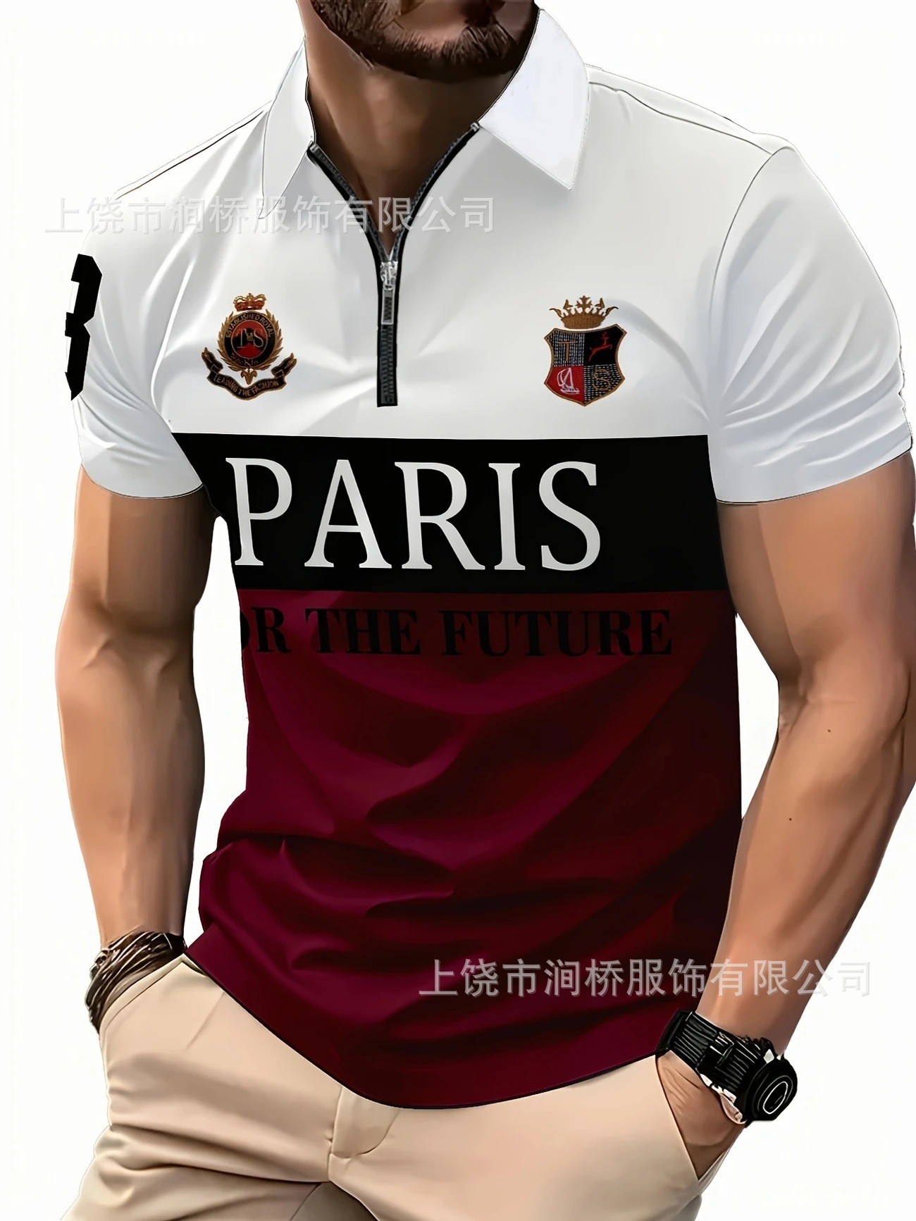 Polo de hombre con estampado 3D para comercio transfronterizo 2025, camiseta polo sin mangas informal con patrón para hombre, estilo D de seda helada.