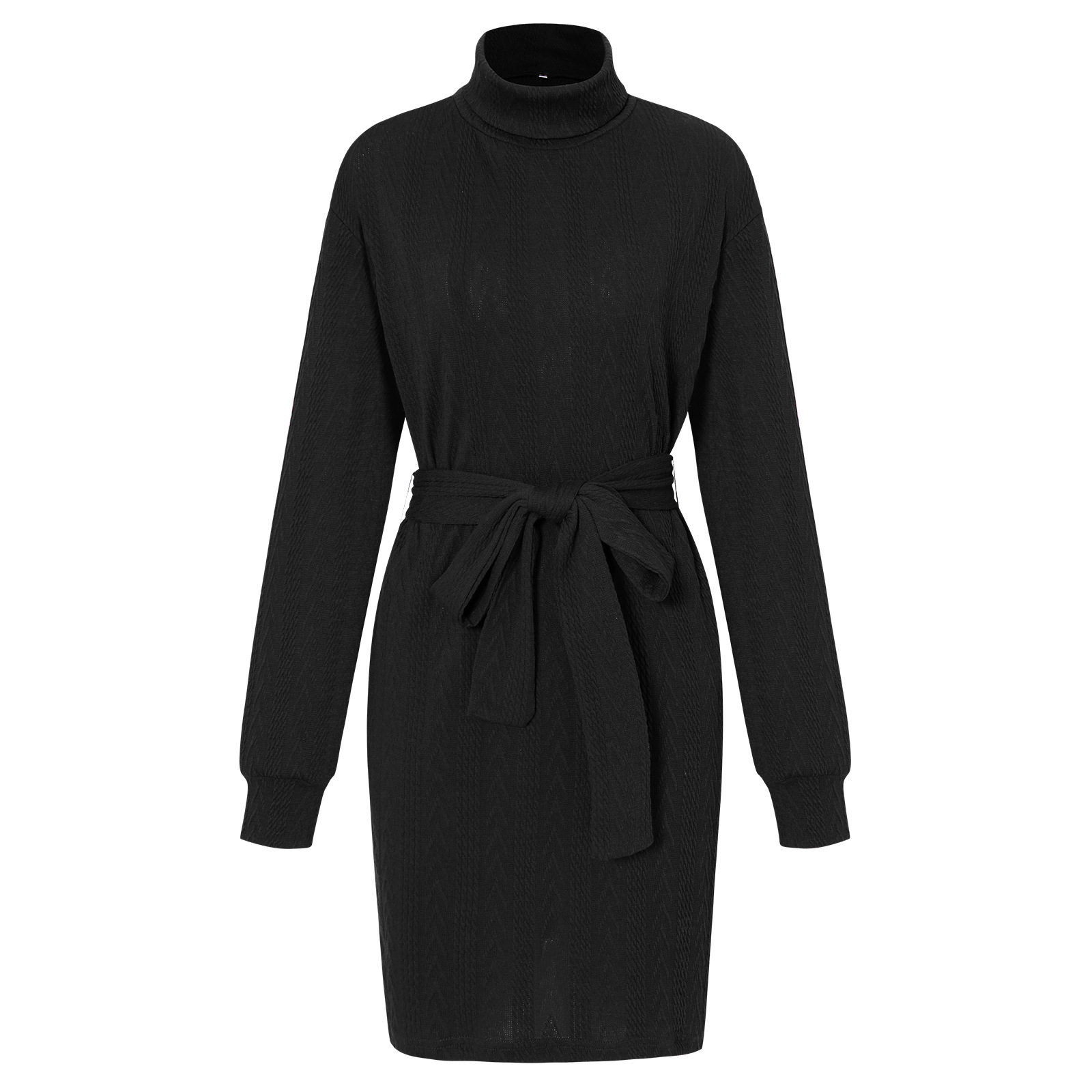 Women's Pencil Skirt Fashion Turtleneck Embroidery Long Sleeve Plaid Knee-length Daily display picture 29