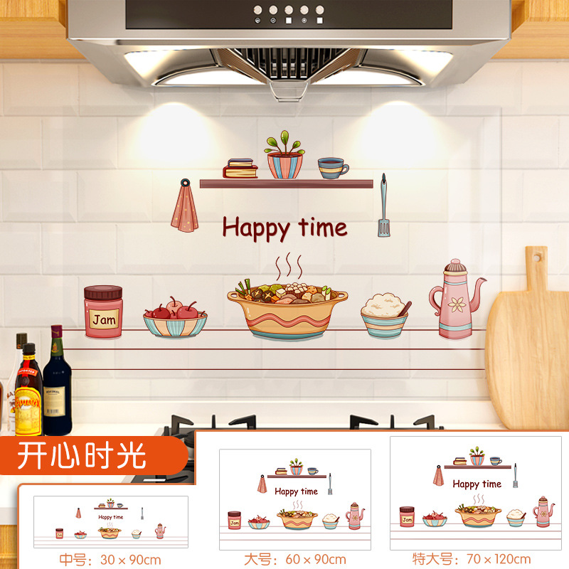 Cocina ignífugo ignífugo cocina transparente pegatinas a prueba de aceite cocina estática resistente a altas temperaturas pegatinas de cocina autoadhesivas al por mayor