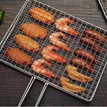 烧烤网大号烧烤网夹bbq耐高温方格网烧烤架烤鱼不锈钢烤菜烧烤夹