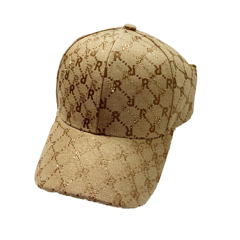 Crema solare Jacquard Hot Diamond Letter per l'estate da donna Nuova lingua d'anatra con una coda di cavallo alta a metà cielo Top Sun_voghion.com