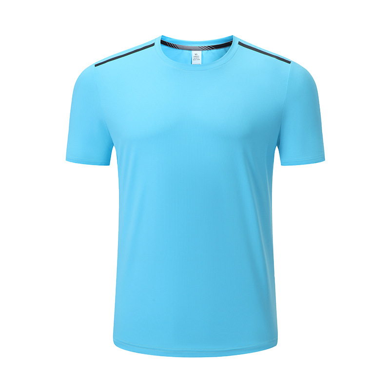 Cross-border nylon de secado rápido camiseta hombres Amazon eBay fitness correr cuello redondo deportes hielo seda manga corta entrenamiento top