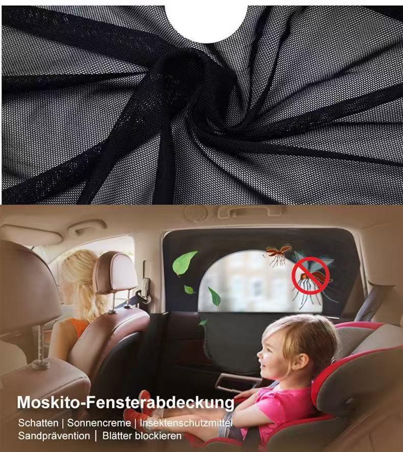 Cross-Border Car Sunshade Curtain, Car Door and Window Mesh Curtain, Double-Layer Sunshade and Heat Insulation Zipper Type, High Elasticity for Car and Outdoor Use