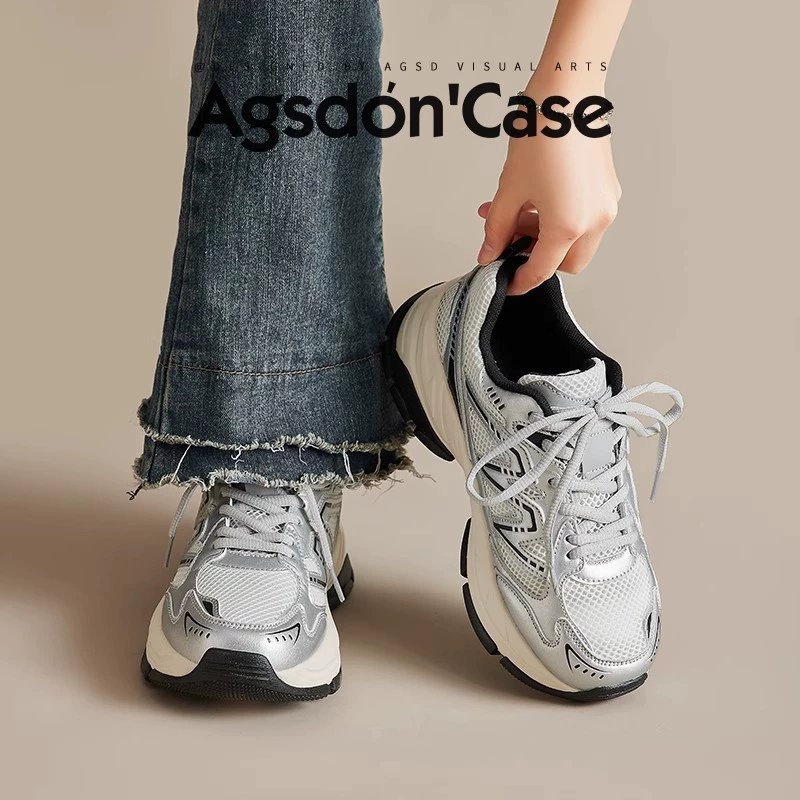 Женские кроссовки Augu Shiden на толстой подошве, новинка осени 2025, повседневные легкие кроссовки в студенческом стиле, модные кроссовки для бега