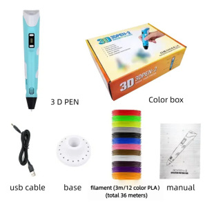 Factory direct second generation 3D printing pen three-dimensional painting graffiti brush DIY handmade children's educational toys for students