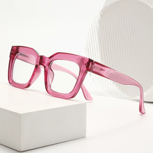 新款亚马逊防蓝光老花镜女士平光镜弹簧腿老年阅读放大镜可配近视