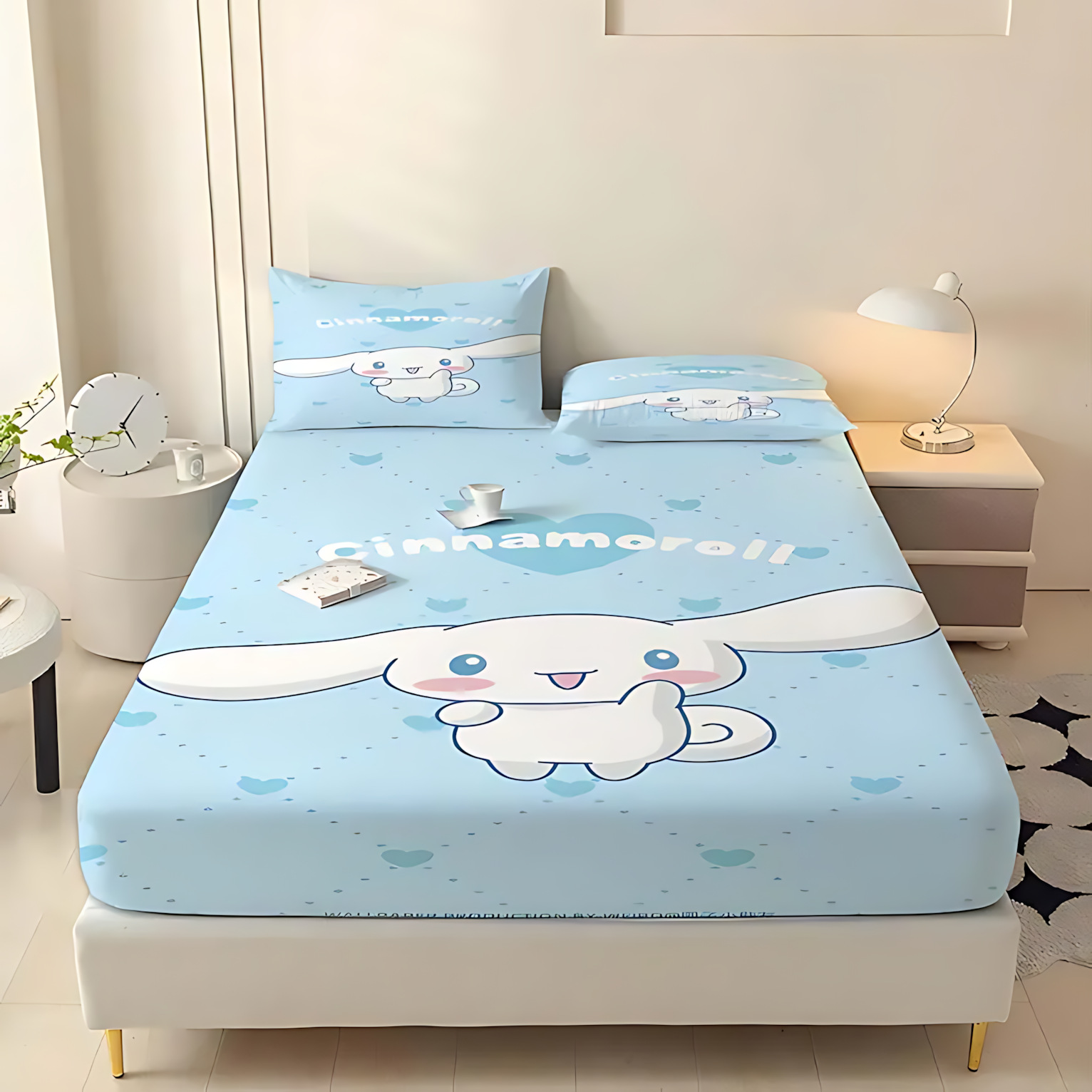 TEMU / JIT Cute Sanrio Jade Gui Dog 3D impresión digital cama Kashi almohada cubierta de ropa de cama